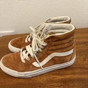 Vans Sk8-Hi Shoes Women 6 Men 4.5 Brown Suede High‎ Top Scotchgard Skate Classic